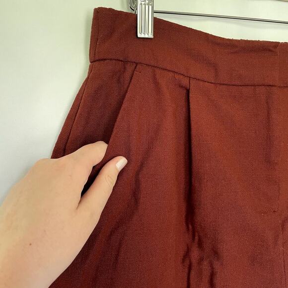 Nine West orange burnt colored wide leg cropped trousers pants women's size M - Picture 2 of 7